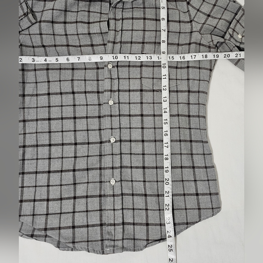 Frank & Eileen Barry Gray Plaid Cotton Button Down Shirt Small Made in USA - Picture 8 of 8